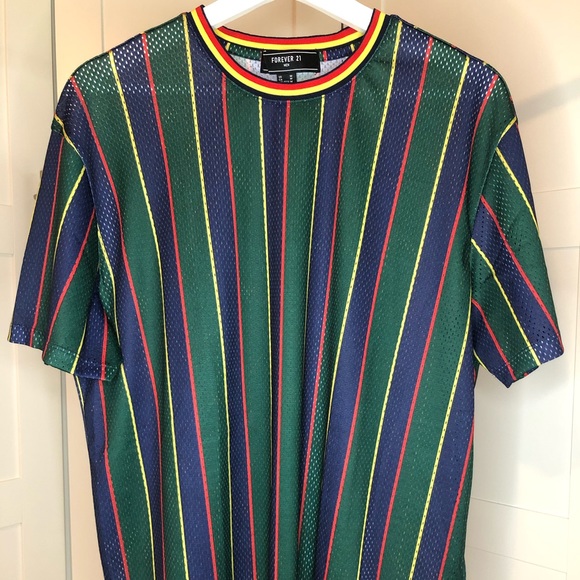 Forever21 Striped mesh top - Picture 1 of 4